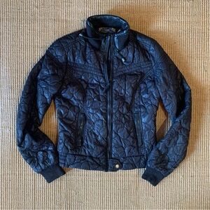 Tommy Hilfiger Quilted Black Motorcycle Jacket Women’s XS